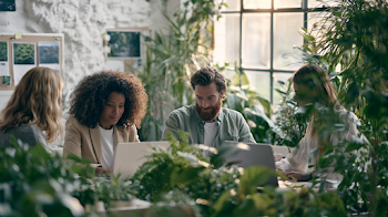 Diverse Creative Team Collaborating in a Modern Office