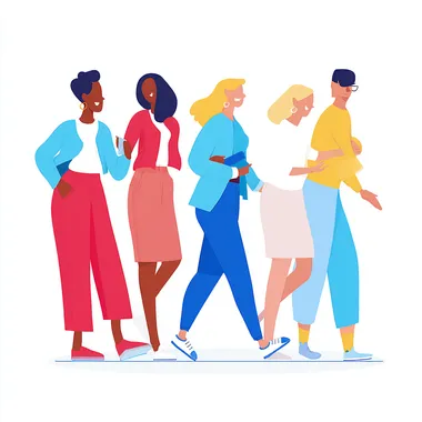 Diverse Group of Happy People Connecting Diverse Group of Happy People Connecting
