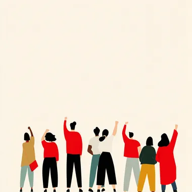 Diverse Group of People Raising Fists in Unity Diverse Group of People Raising Fists in Unity