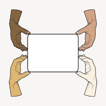 Diverse hands frame clipart, equal | Free Photo - rawpixel