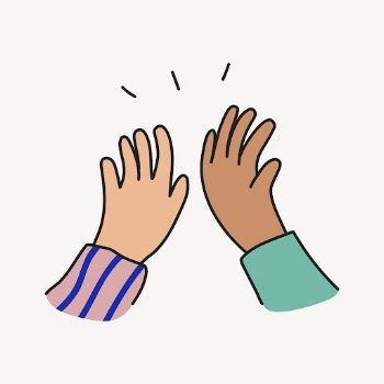 Diverse hands high five clipart, | Free Vector Illustration - rawpixel