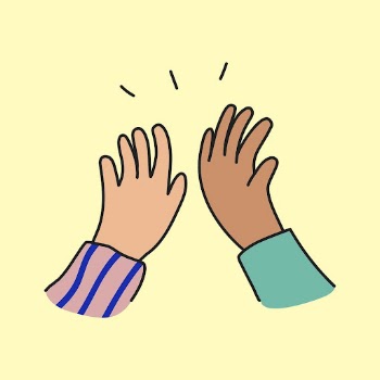 Diverse hands high five sticker, | Free PSD Illustration - rawpixel
