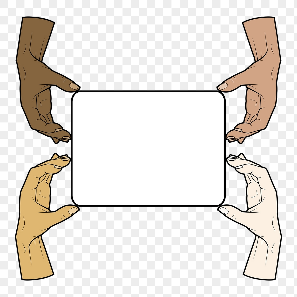 Diverse hands png frame sticker, | Free PNG - rawpixel