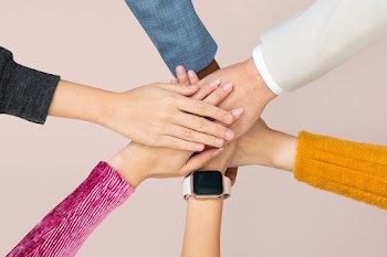 Diverse hands united in teamwork concept | Free stock photo | High Resolution image
