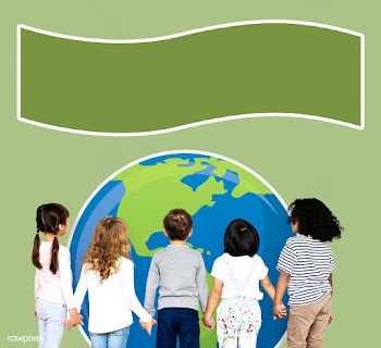 Diverse kids spreading environmental awarenes.. | Free stock psd mockup - 492053