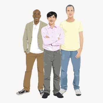Diverse men illustration psd | Free PSD - rawpixel