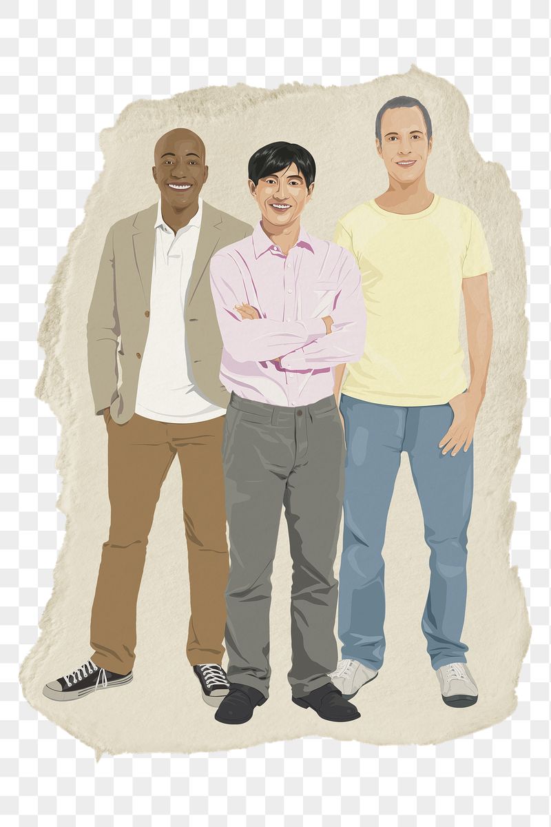 Diverse men png sticker, ripped | Free PNG - rawpixel