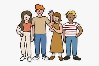 Diverse people character sticker, creative | Free PSD Illustration - rawpixel