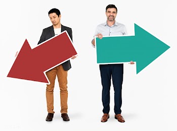 Diverse people holding positive and negative .. | Free stock psd mockup - 491130