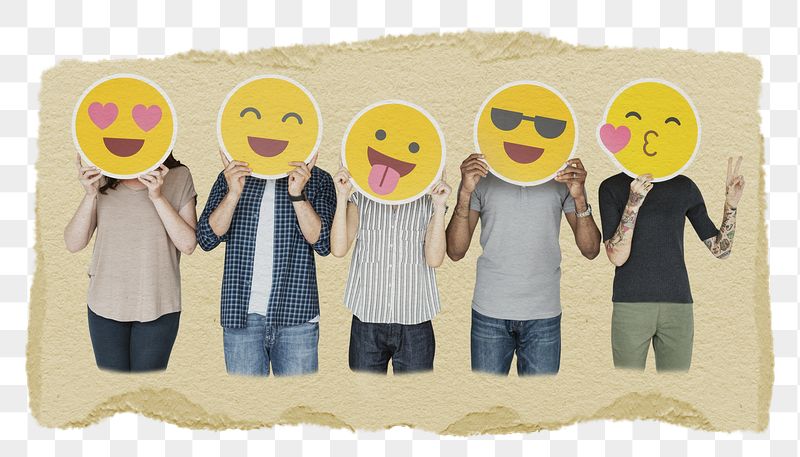 Diverse people png holding emoticon | Free PNG - rawpixel
