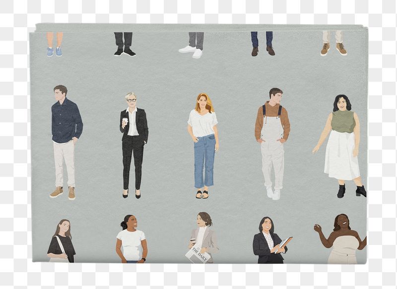 Diverse people png pattern newspaper | Free PNG - rawpixel