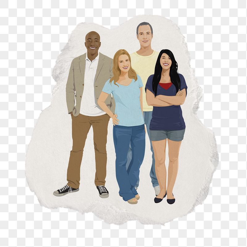 Diverse people png sticker, ripped | Free PNG - rawpixel