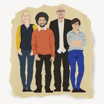 Diverse people, ripped paper collage | Free PSD - rawpixel