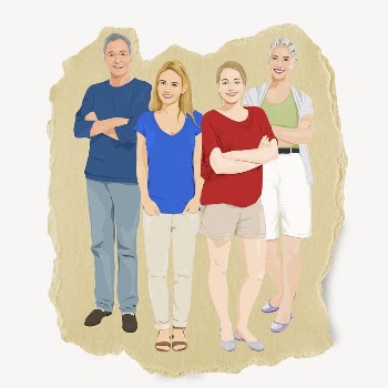 Diverse people, ripped paper collage | Free PSD - rawpixel