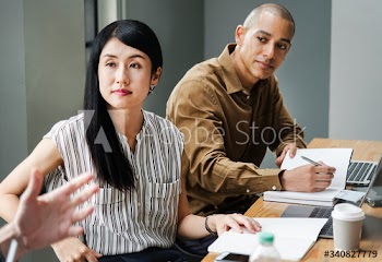 Diverse people working at an office
