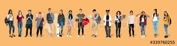 Diverse student group mockup collection