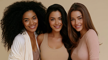Diverse Women in Warm Studio Portrait