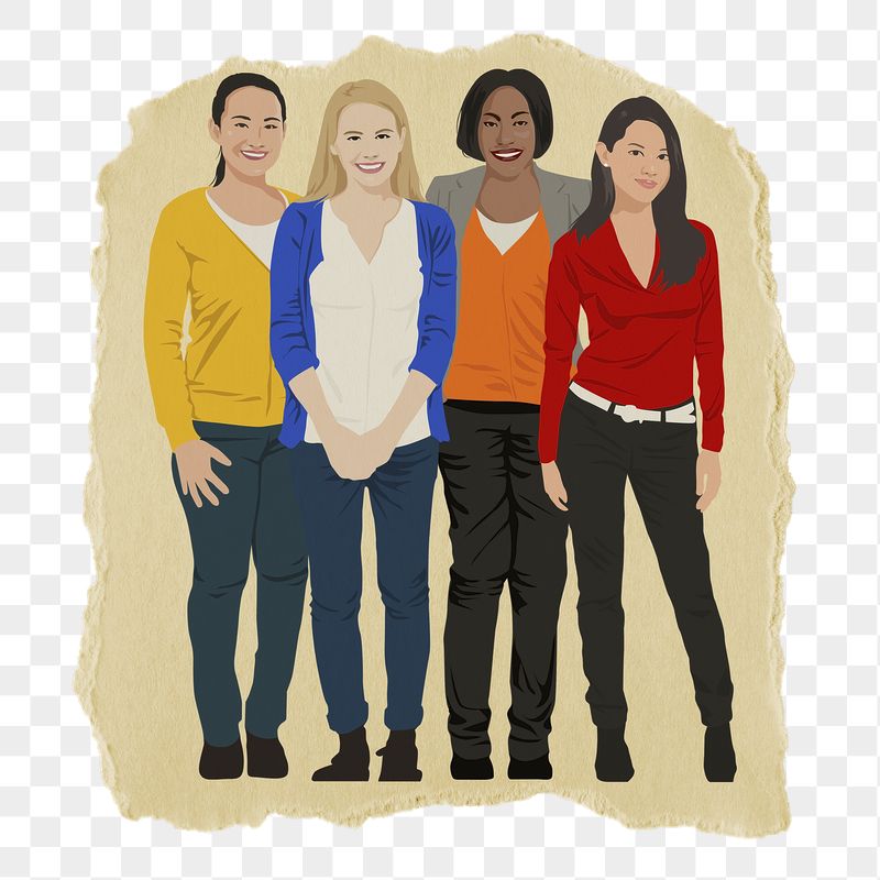 Diverse women png sticker, standing | Free PNG - rawpixel