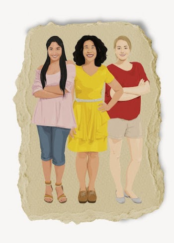 Diverse women standing, torn paper | Free PSD - rawpixel
