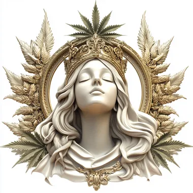 Divine Saint with Cannabis Crown Divine Saint with Cannabis Crown