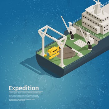 Diving equipment on-board isometric Free Vector