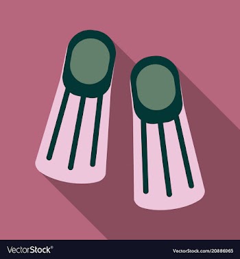 Diving flippers icon on a background vector image