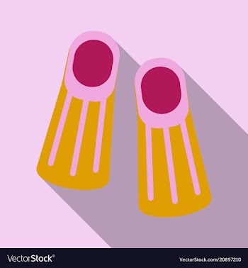 Diving flippers icon on a background vector image