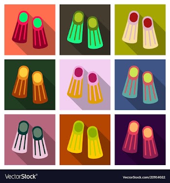 Diving flippers icon on a background vector image