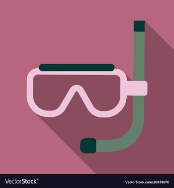 Diving mask with snorkel flat icon modern vector image