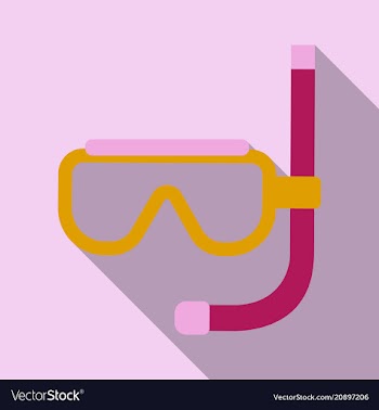 Diving mask with snorkel flat icon modern vector image