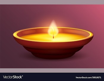 diwali diya lamp with frame rangoli