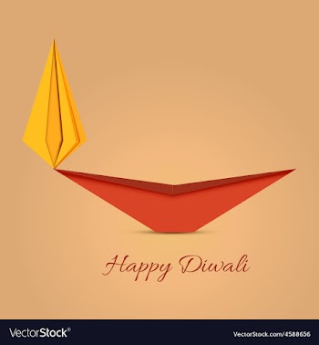 Diwali diya origami vector image