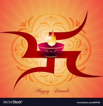 Diwali greeting card vector image