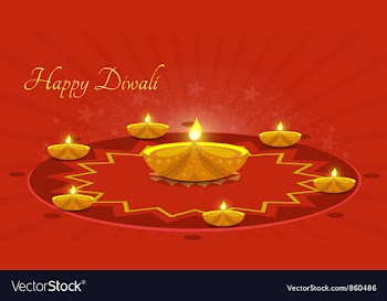 Diwali greeting card vector image