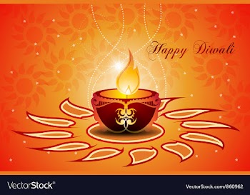 Diwali greeting card vector image
