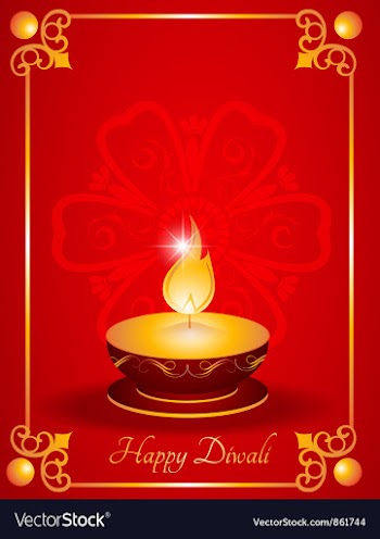 Diwali greeting card vector image