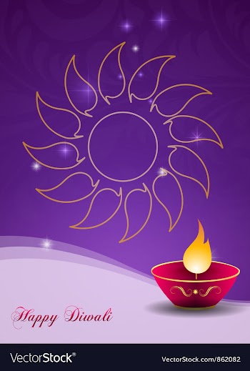 Diwali greeting card vector image