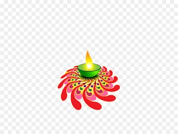 Diwali Greeting card Wish Diya - Burning candles 