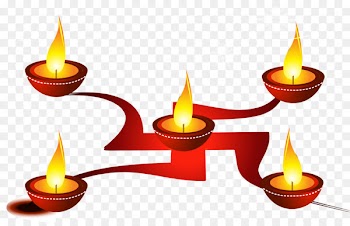 Diwali Happiness Diya Hinduism Greeting & Note Cards - Realistic vector image candle flame 