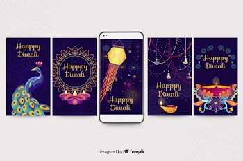 Diwali instagram stories collection Free Vector
