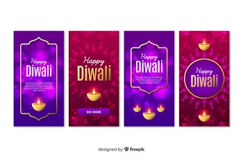 Diwali instagram stories collection Free Vector