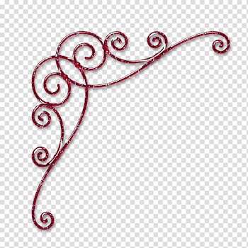 DiZa decorative element, red scrolled frame bracket illustration transparent background PNG clipart