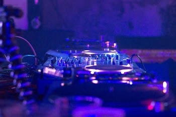 DJ controller in dimmed room