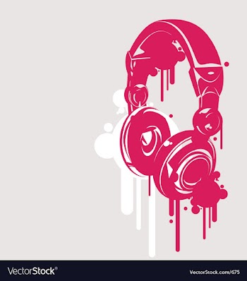 Dj headphones spray style vector image