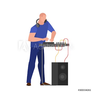 DJ person standing at the audio console