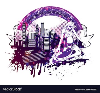 Dj with turntable vector image