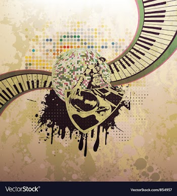 Dj with turntable vector image
