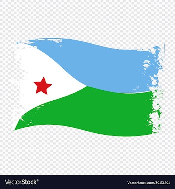 djibouti country transparent wavy flag brush