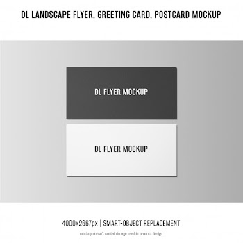 Dl landscape flyer, postcard, greeting card mockup Free Psd