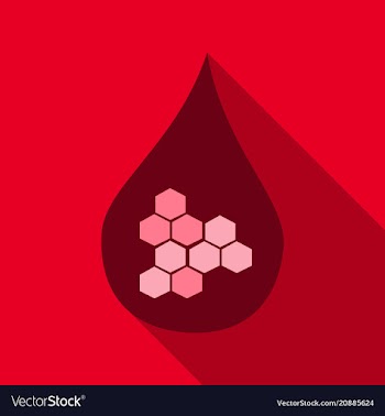 Dna and molecule symbol a drop of blood icon with vector image